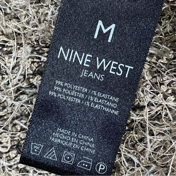 Nine West Sydney Sweater Fuzzy Eyelash Tunic Taupe Medium - Picture 10 of 12